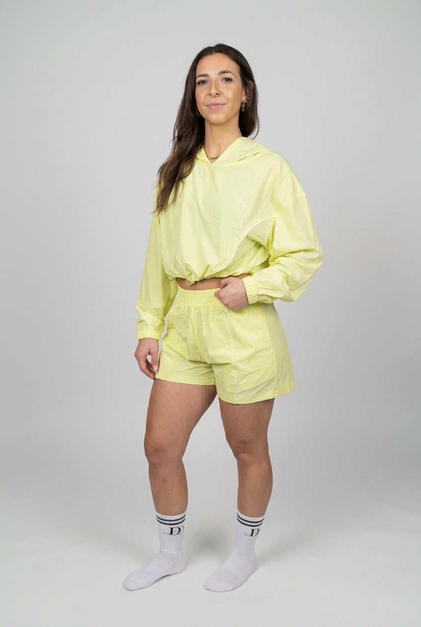 Dellola Quick Dry Loose Gym hooded 2pieces jacket/short