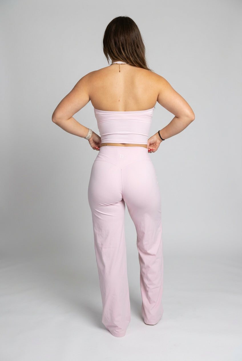 Dellola’s 2pieces Women Yoga Contrast Tank Top Tummy Control Bell Bottom Flare Leggings Outfits.