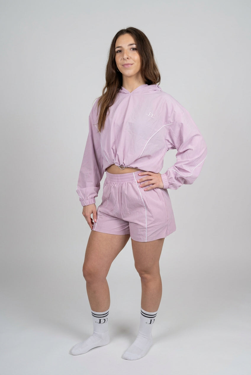 Dellola Quick Dry Loose Gym hooded 2pieces jacket/short