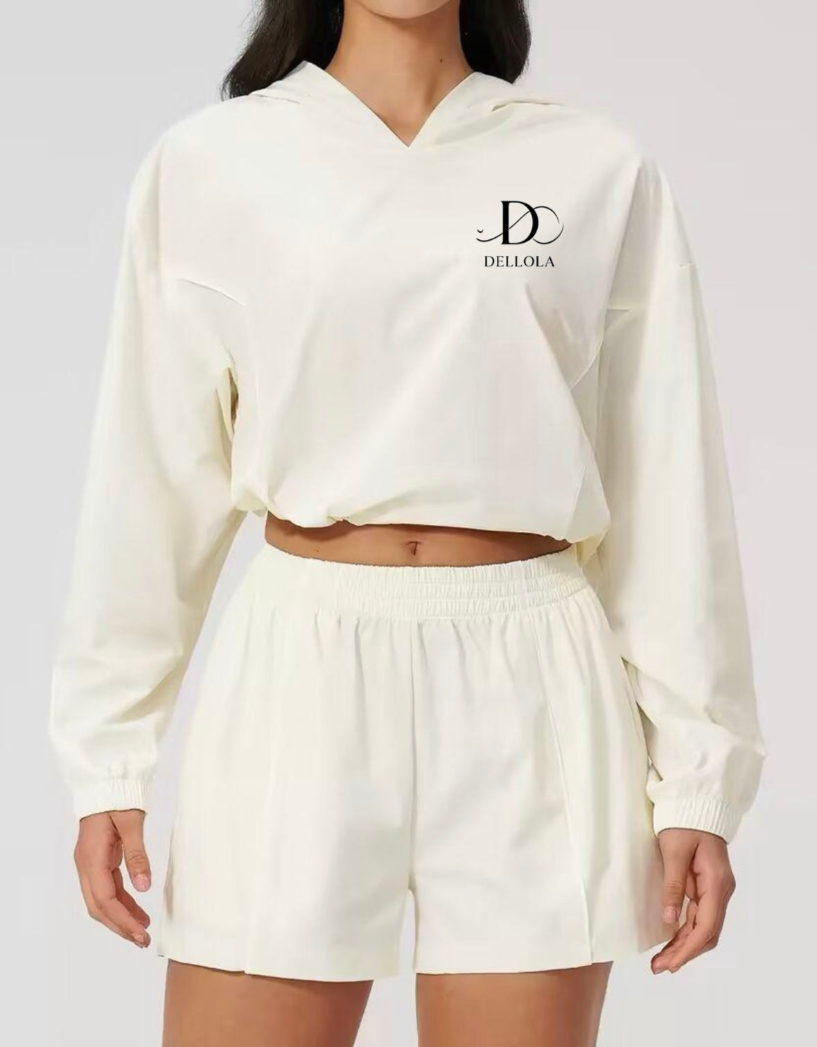 Quick Dry Loose Gym hooded set jacket/short
