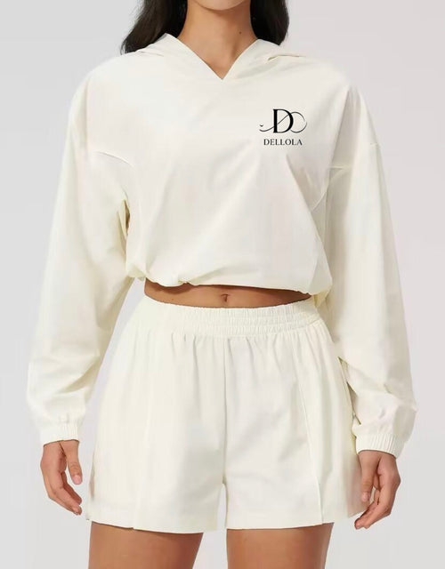 Quick Dry Loose Gym hooded set jacket/short