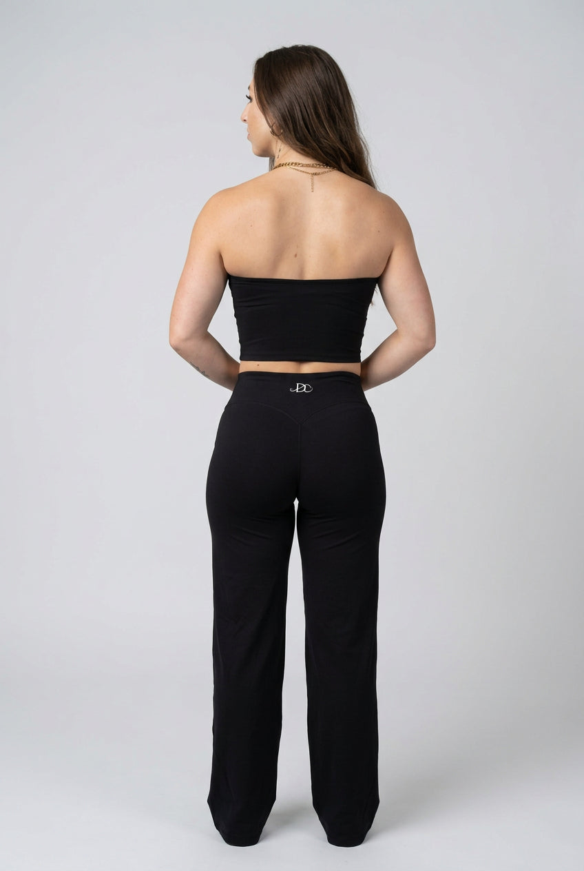 Dellola’s 2pieces Women Yoga Contrast Tank Top Tummy Control Bell Bottom Flare Leggings Outfits.