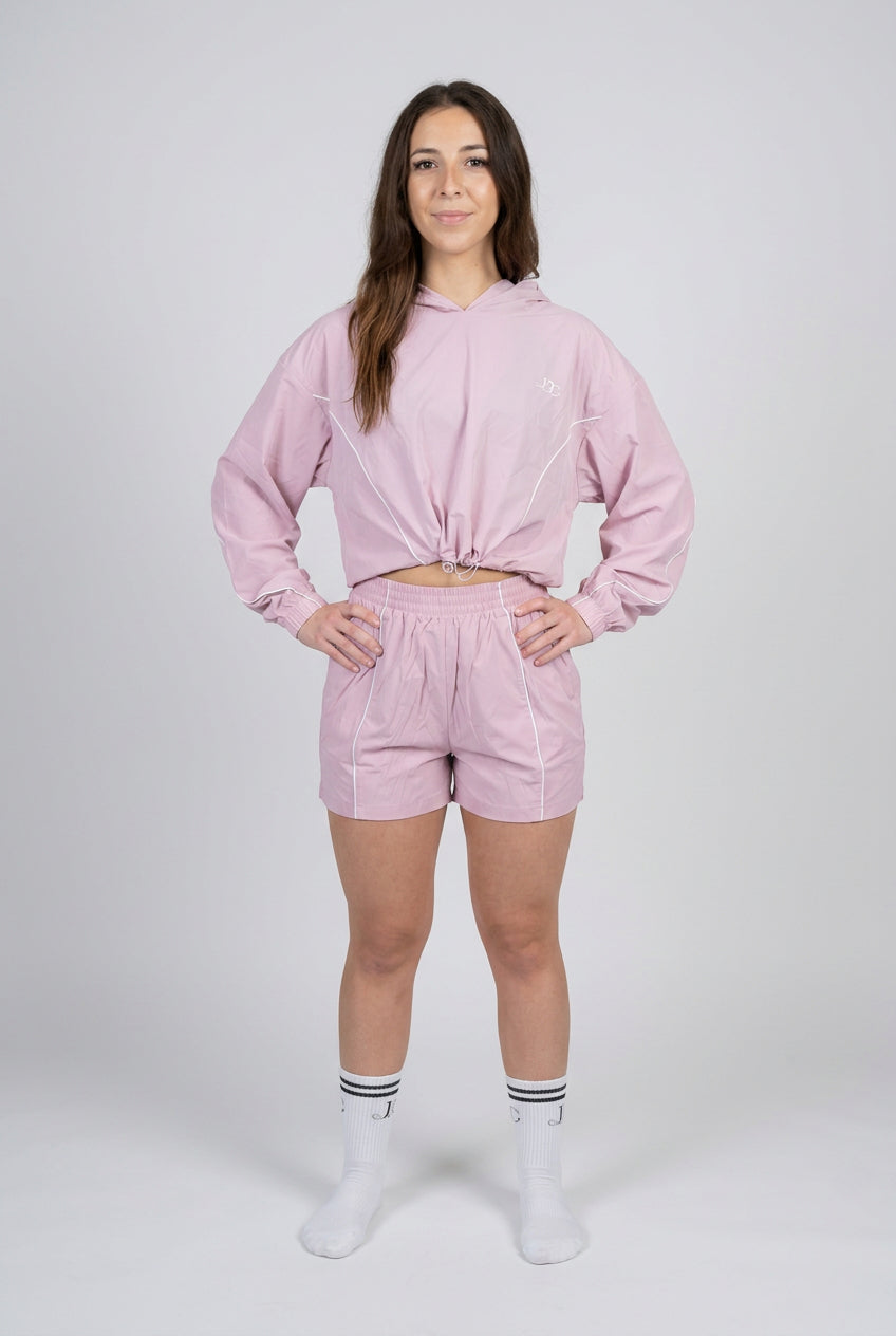 Dellola Quick Dry Loose Gym hooded 2pieces jacket/short
